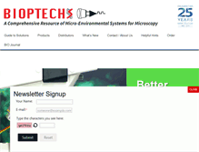 Tablet Screenshot of bioptechs.com